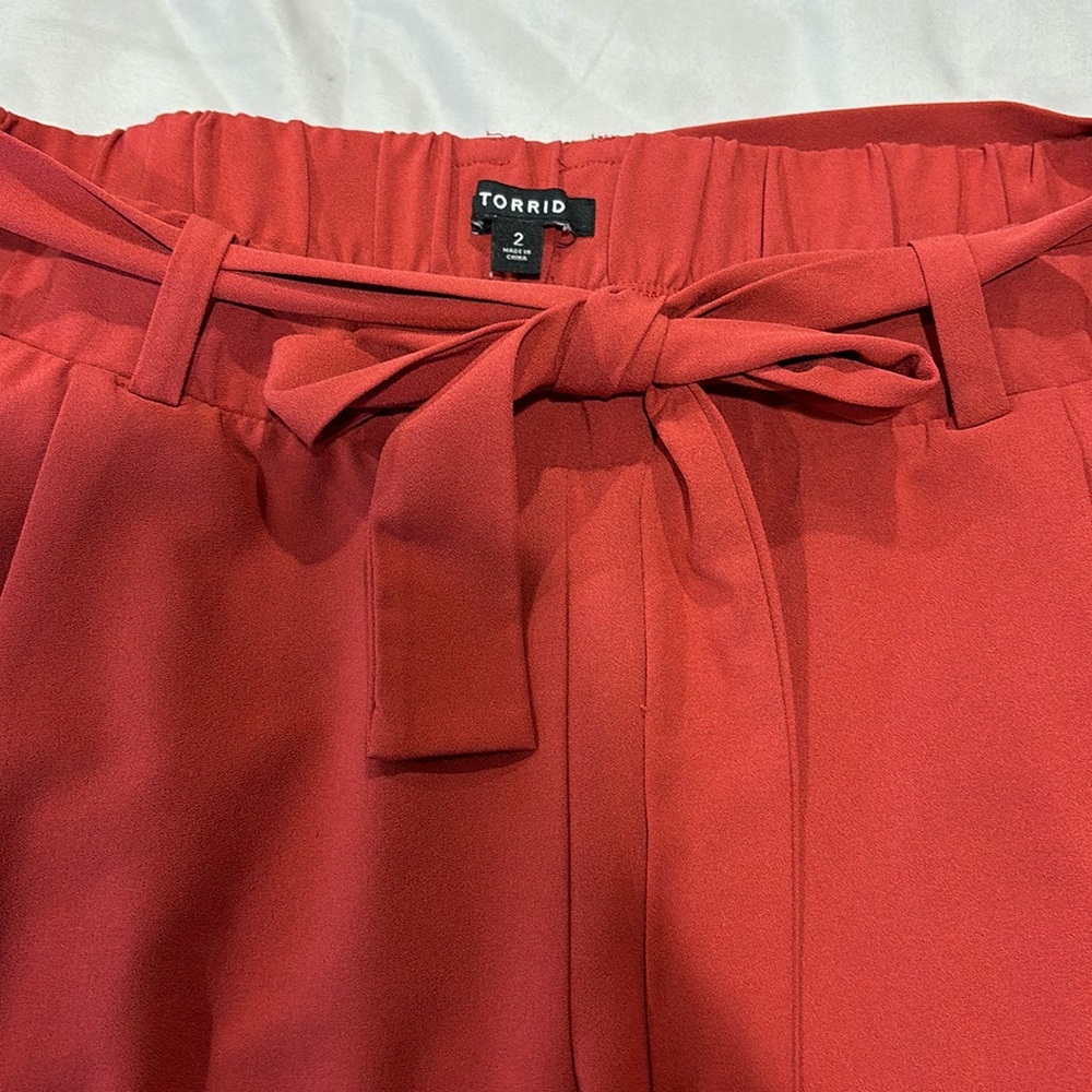 Torrid Paperbag Waist Ankle pants - Red - Size 2